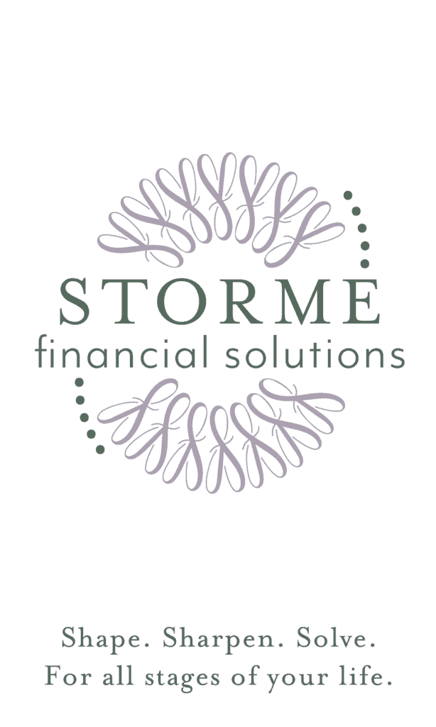 the storm financial solutions brand is a feminine insurance logo