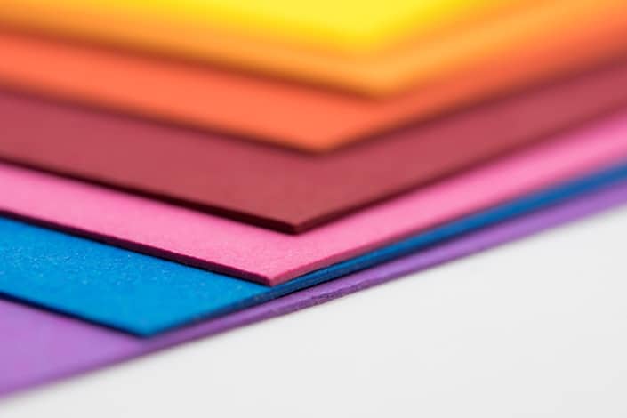 different paper colours produce different print finishes