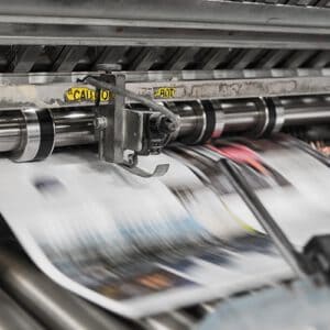 High speed printing running through a press