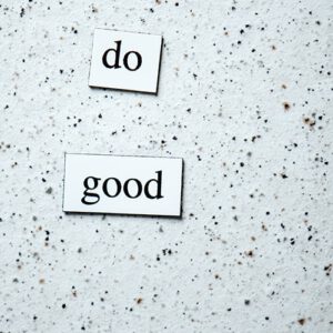 magnets that read "do good" on a textured background